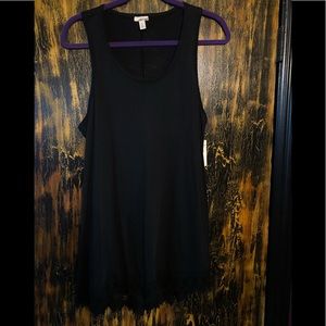 Abound Tunic Style Tank wi Lace Trim XL